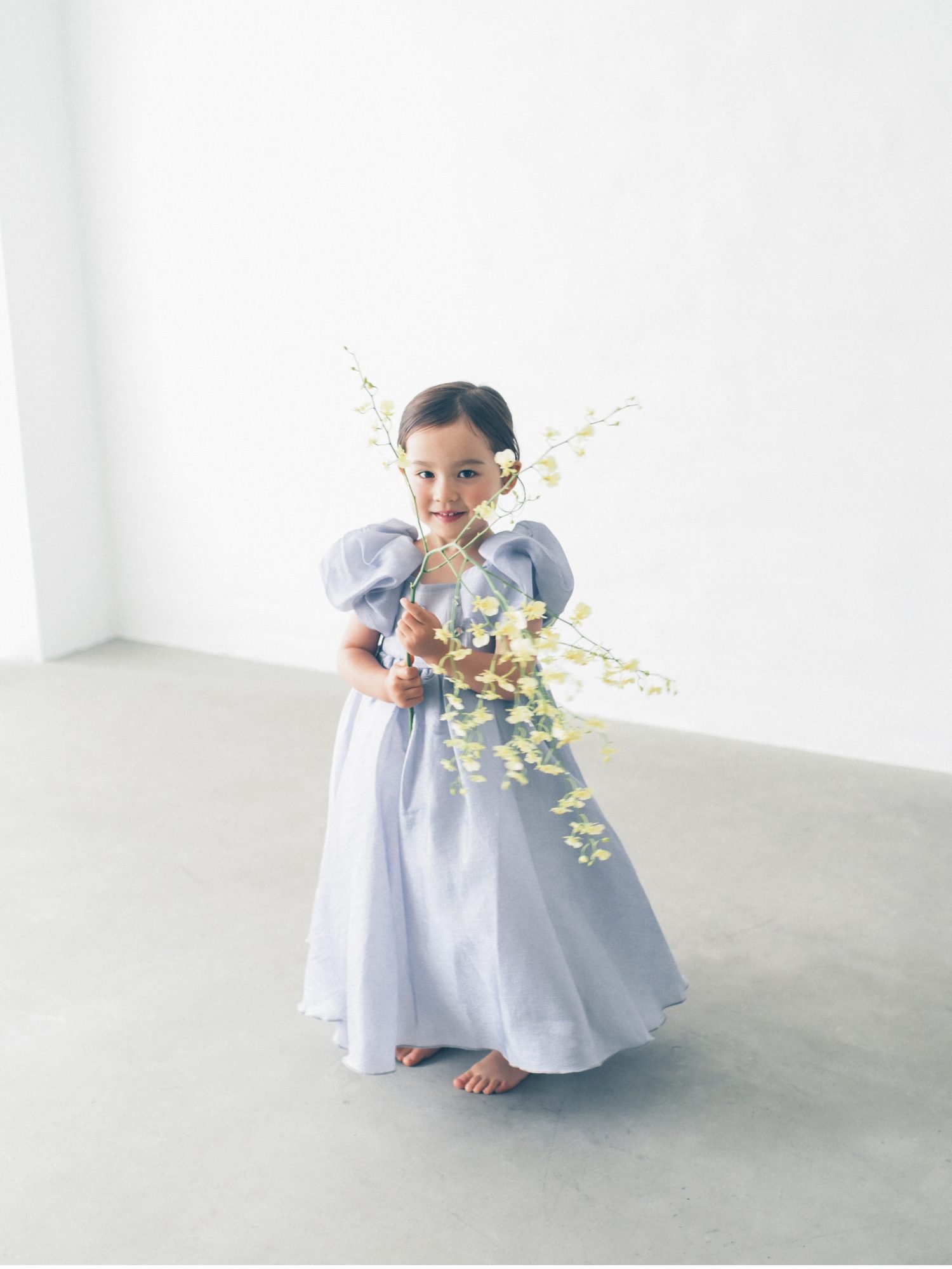 Light blue puff sleeves