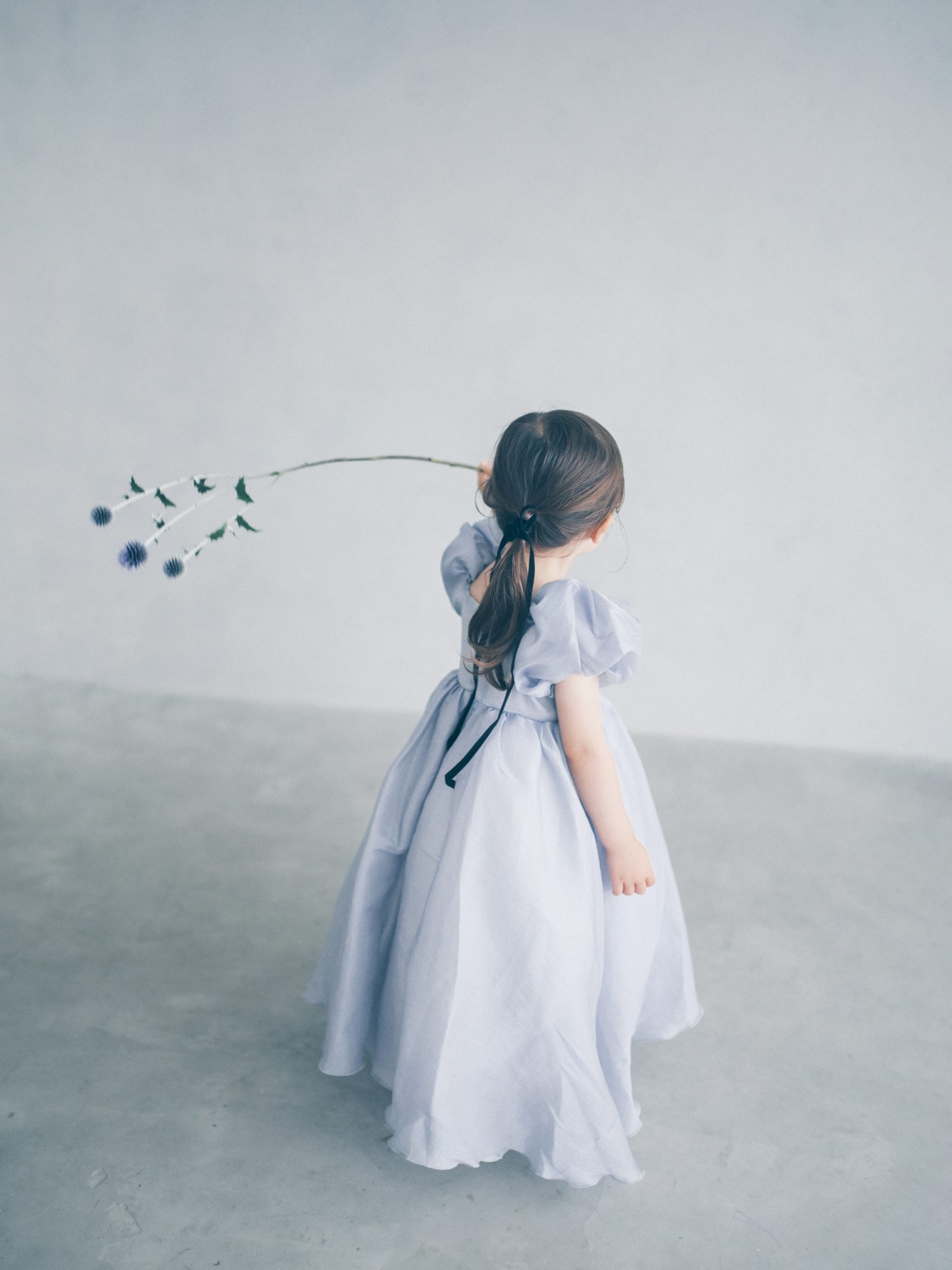 Light blue puff sleeves
