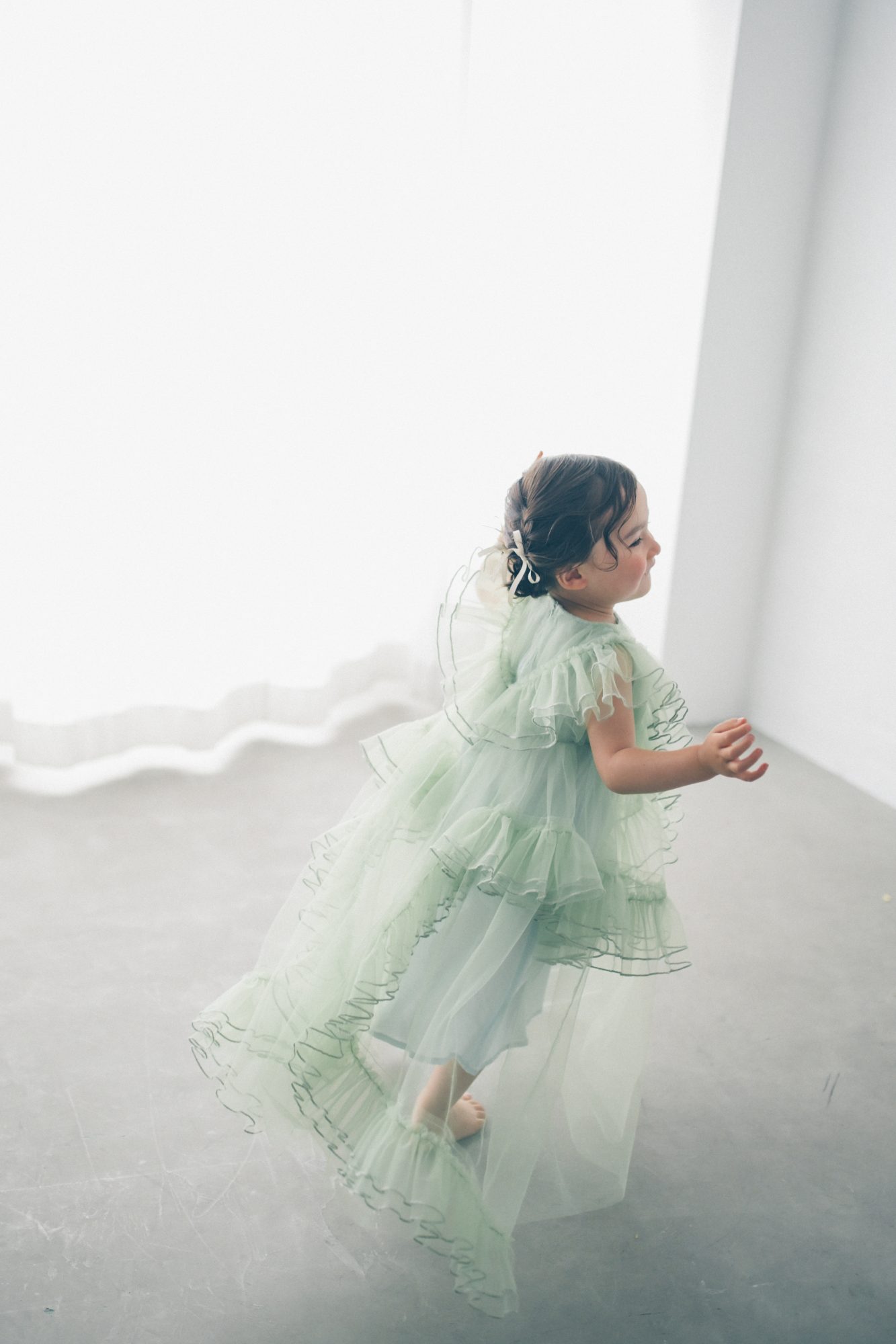 Green tulle dress