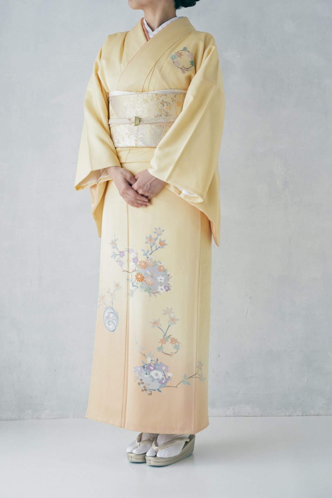 大人着物 02イエロー ／身長155〜165cm