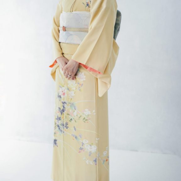 大人着物 04クリーム ／身長148〜158cm