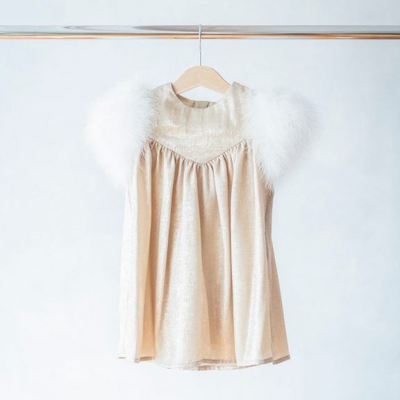 Fur Sleeve Dress
